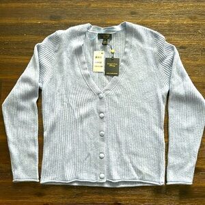 Charter Club Women’s 100% Cashmere Button Down V Neck Cardigan Sweater Size L